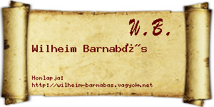 Wilheim Barnabás névjegykártya