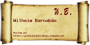 Wilheim Barnabás névjegykártya